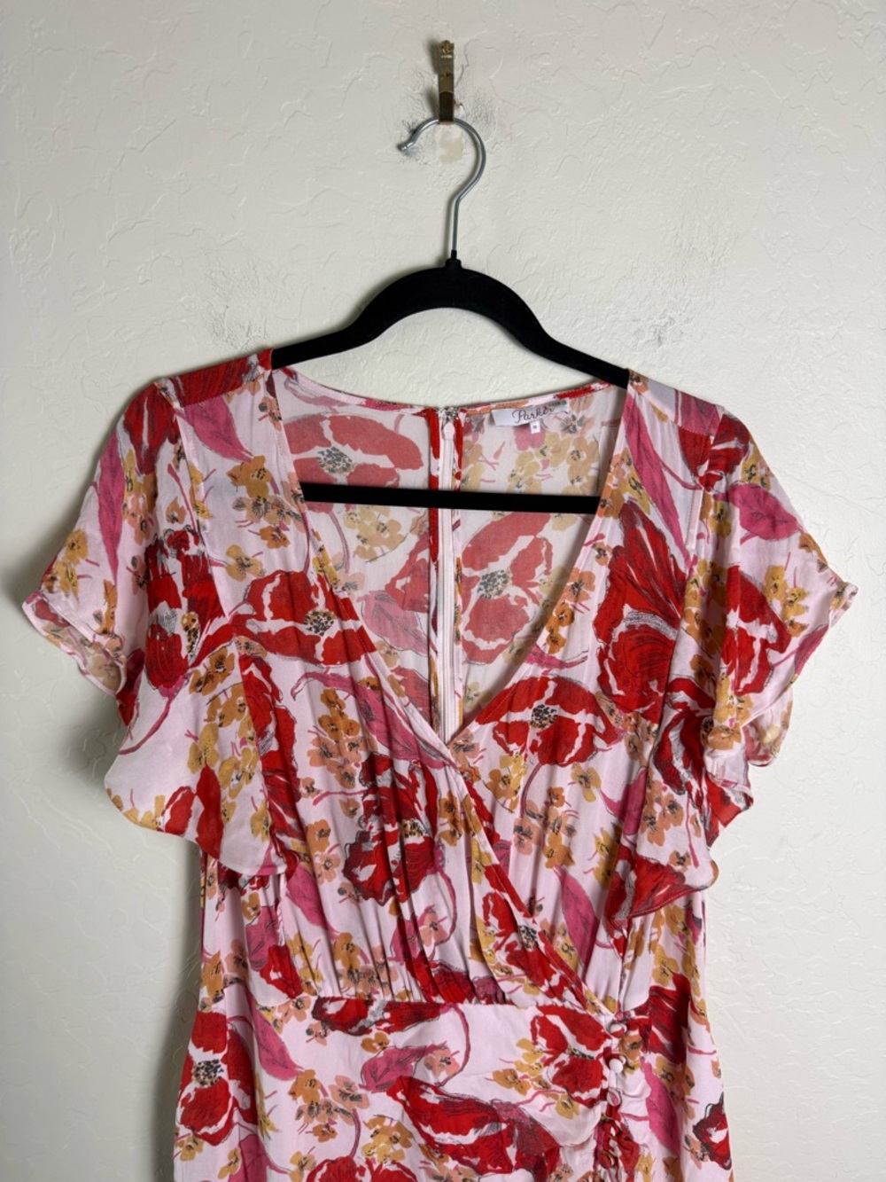 Parker Vivi Dress Silk Floral Dress 16 - Picture 4 of 15